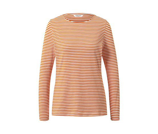 Gestreiftes Langarmshirt, orange