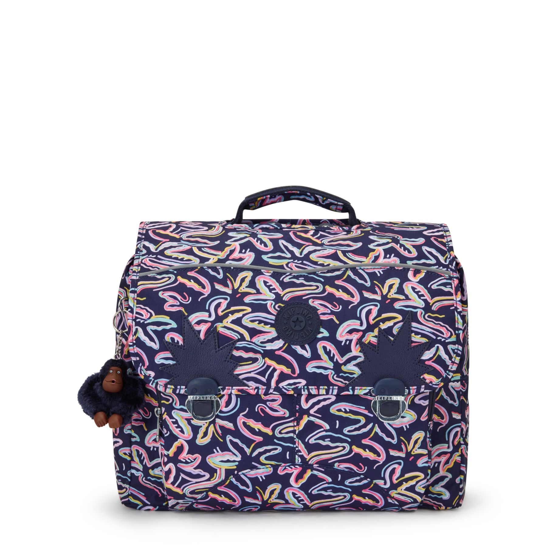 INIKO Sac D’école Medium avec Bretelles Rembourrées - Palm Fiesta Print