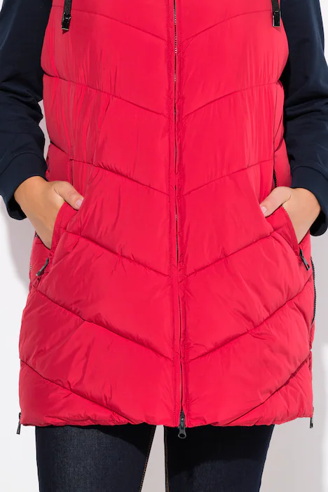 HYPRAR Long-Steppweste, wasserabweisend, 2-Wege-Zipper, salsa