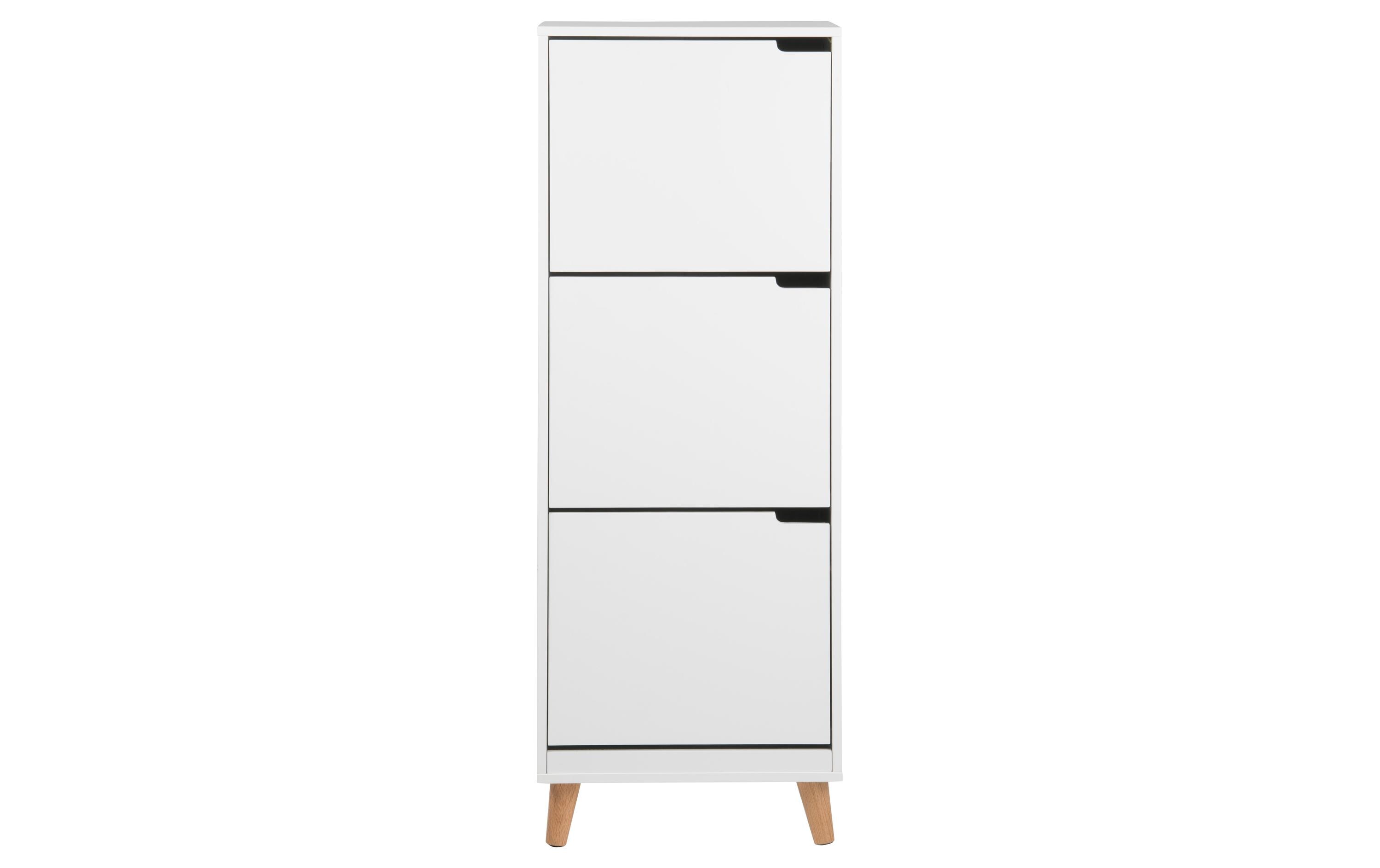 Schuhschrank Mitra 47 x 30 x 133.5 cm, Nature/Weiss<br>Schuh-Organizer