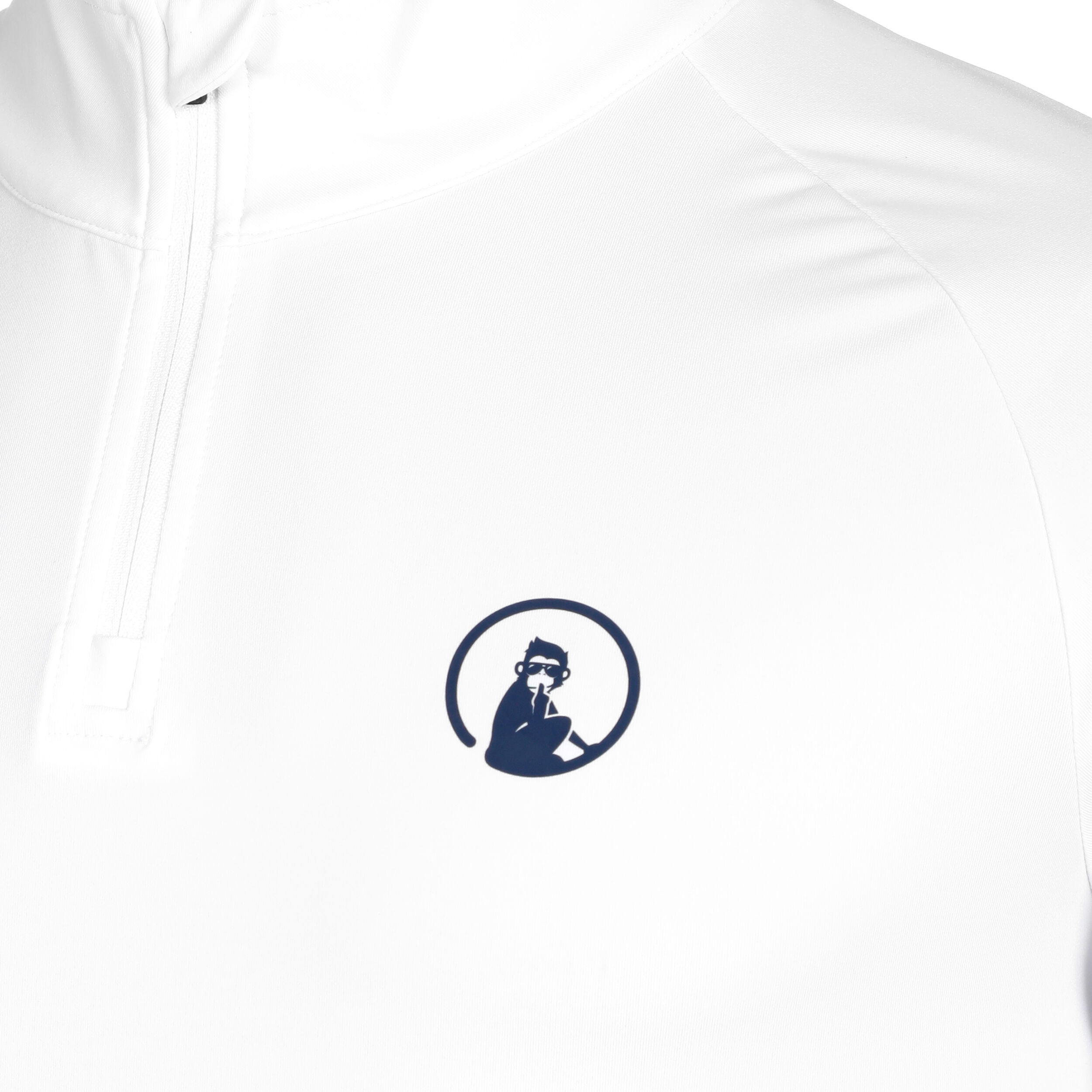 Quiet Please Big Serve 1/4 Zip Haut Manches Longues Hommes - Blanc