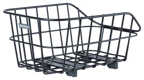 BASIL Cento Aluminium 22 Litre Rear Basket 45 X 32 X 21 Cm - Noir