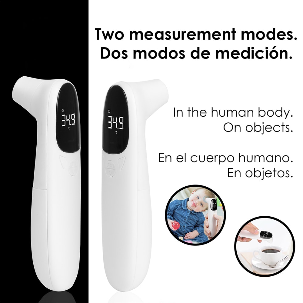 Thermomètre infrarouge sans contact - Mode température corporelle & objets