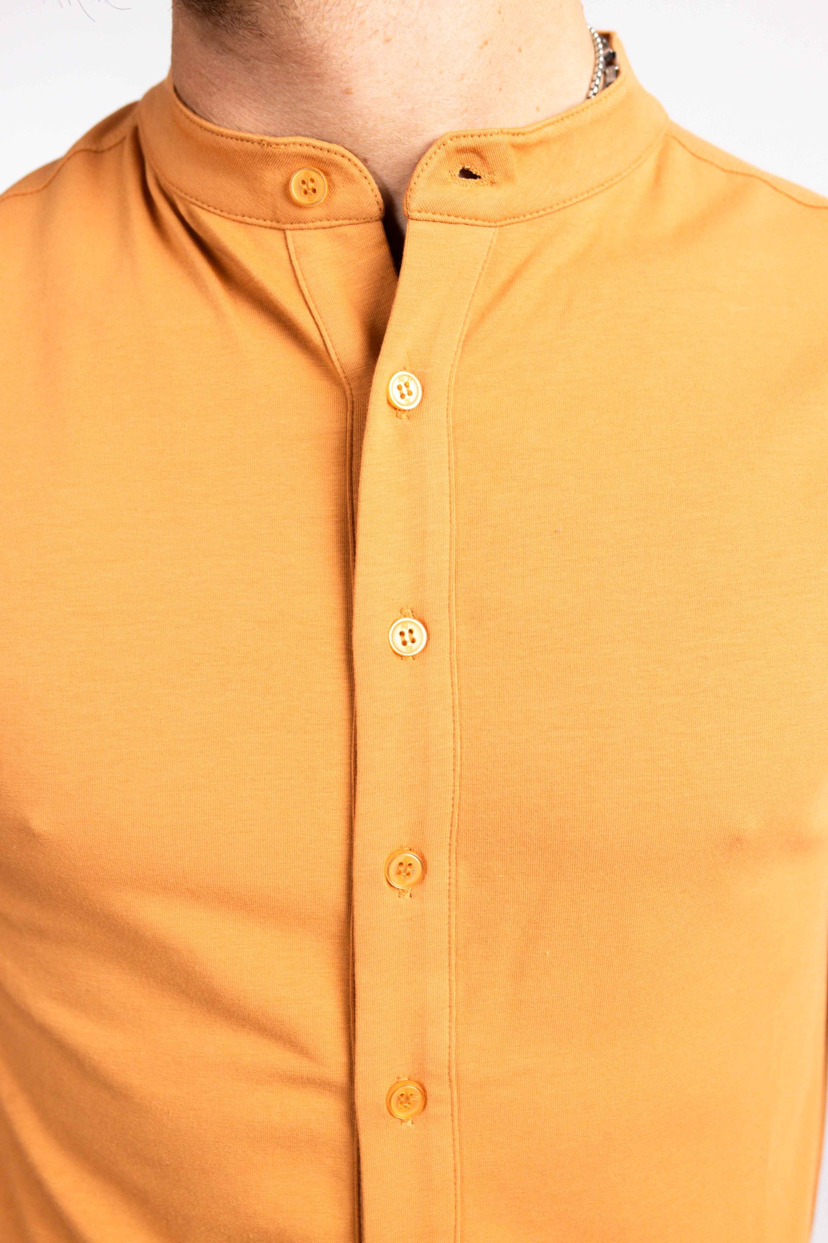 AB Lifestyle Button Up Short-Sleeve Polo Heren Oranje