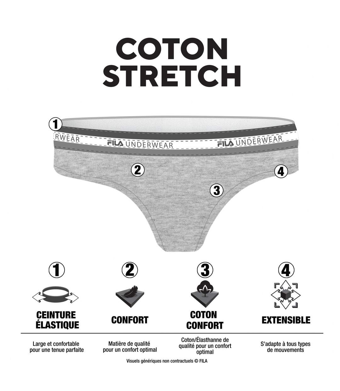 Lot de 3 Brésiliens coton femme Uni