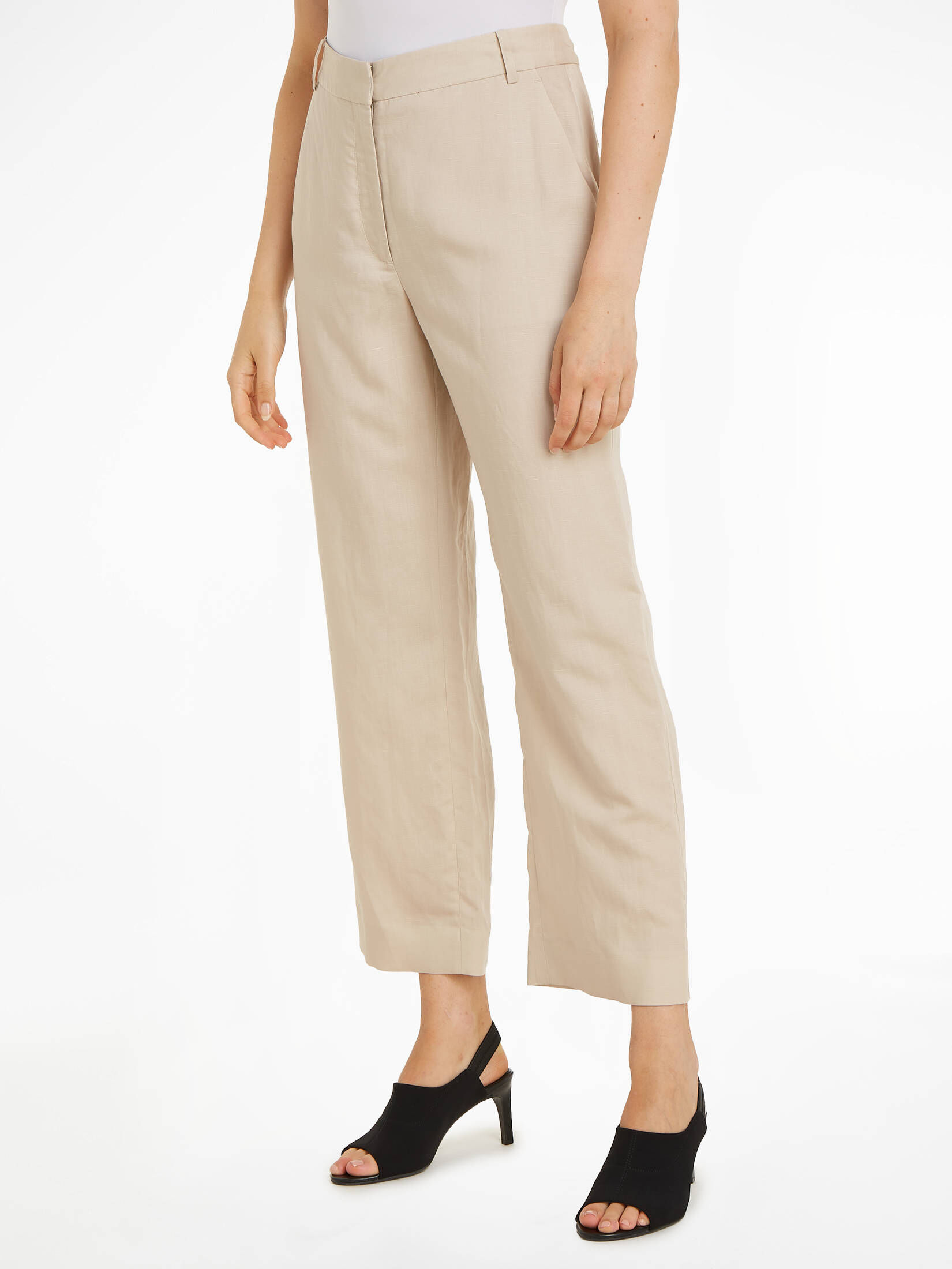 CALVIN KLEIN| Damen Stoffhose aus Leinenmix