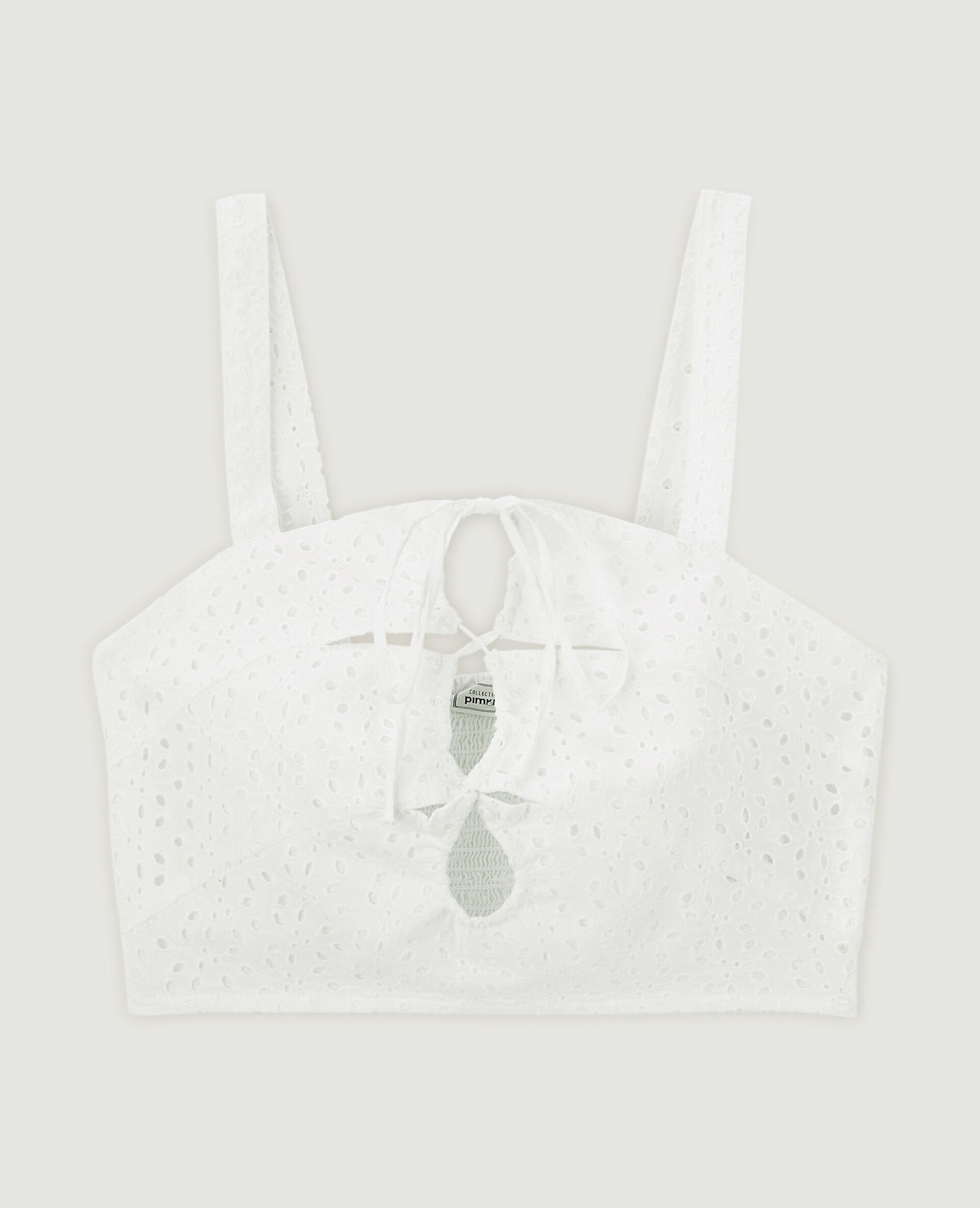 Top court broderie anglaise - Blanc