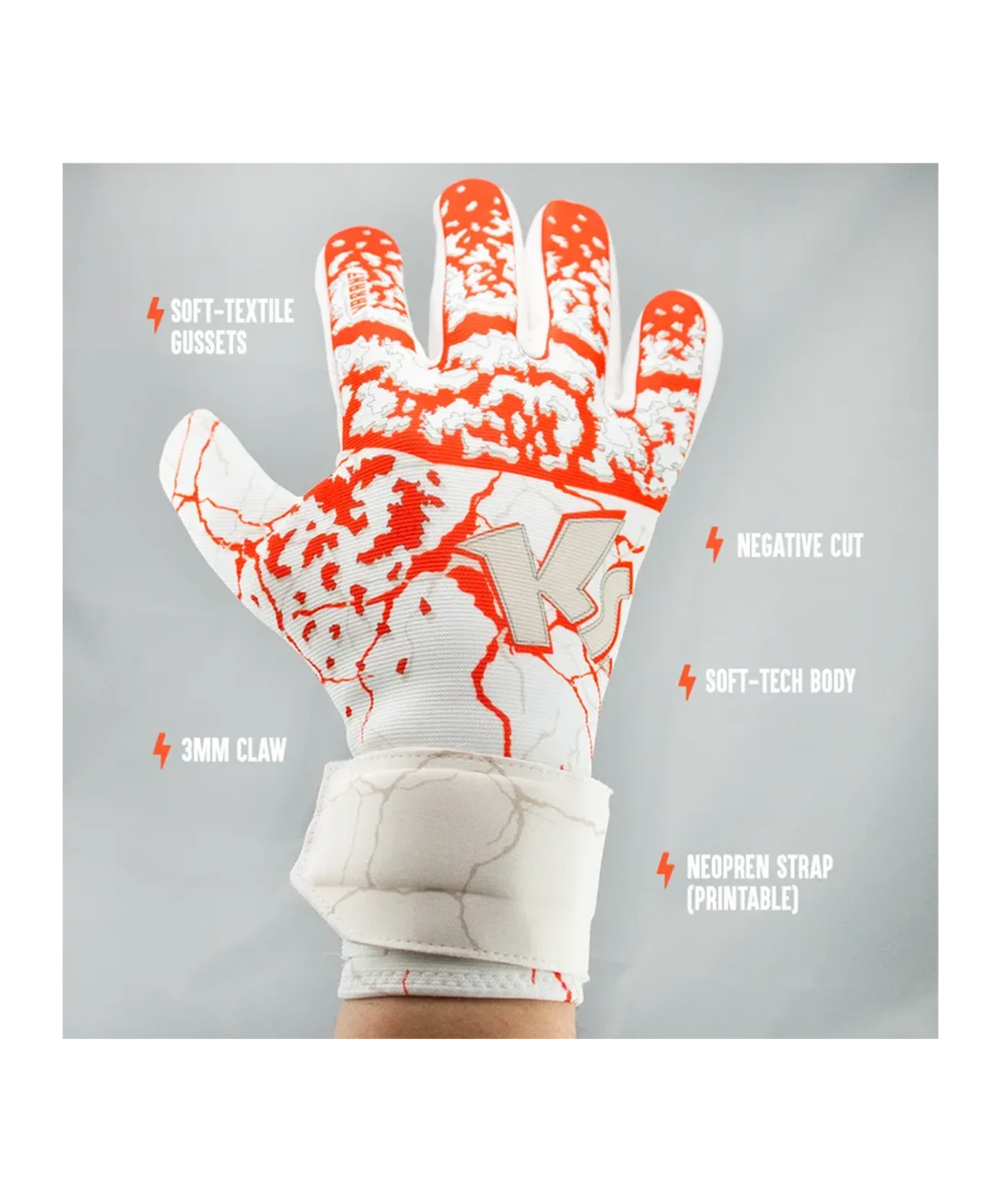 KEEPERsport Varan7 Challenge NC TW-Handschuhe Weiss Rot F066