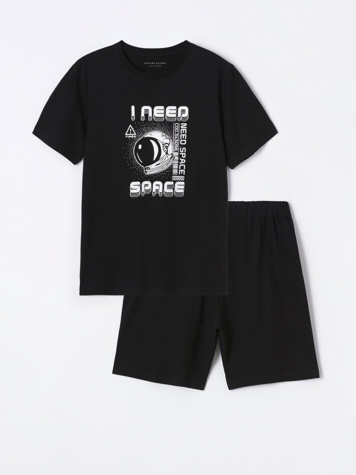 Conjunto de pijama curto - Preto