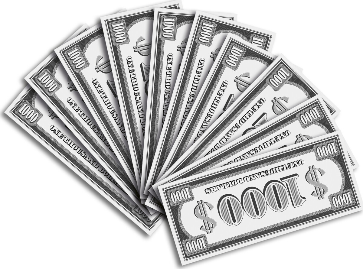 Penge Pistol Med 100 Stk Lege Pengesedler - Pocket Money