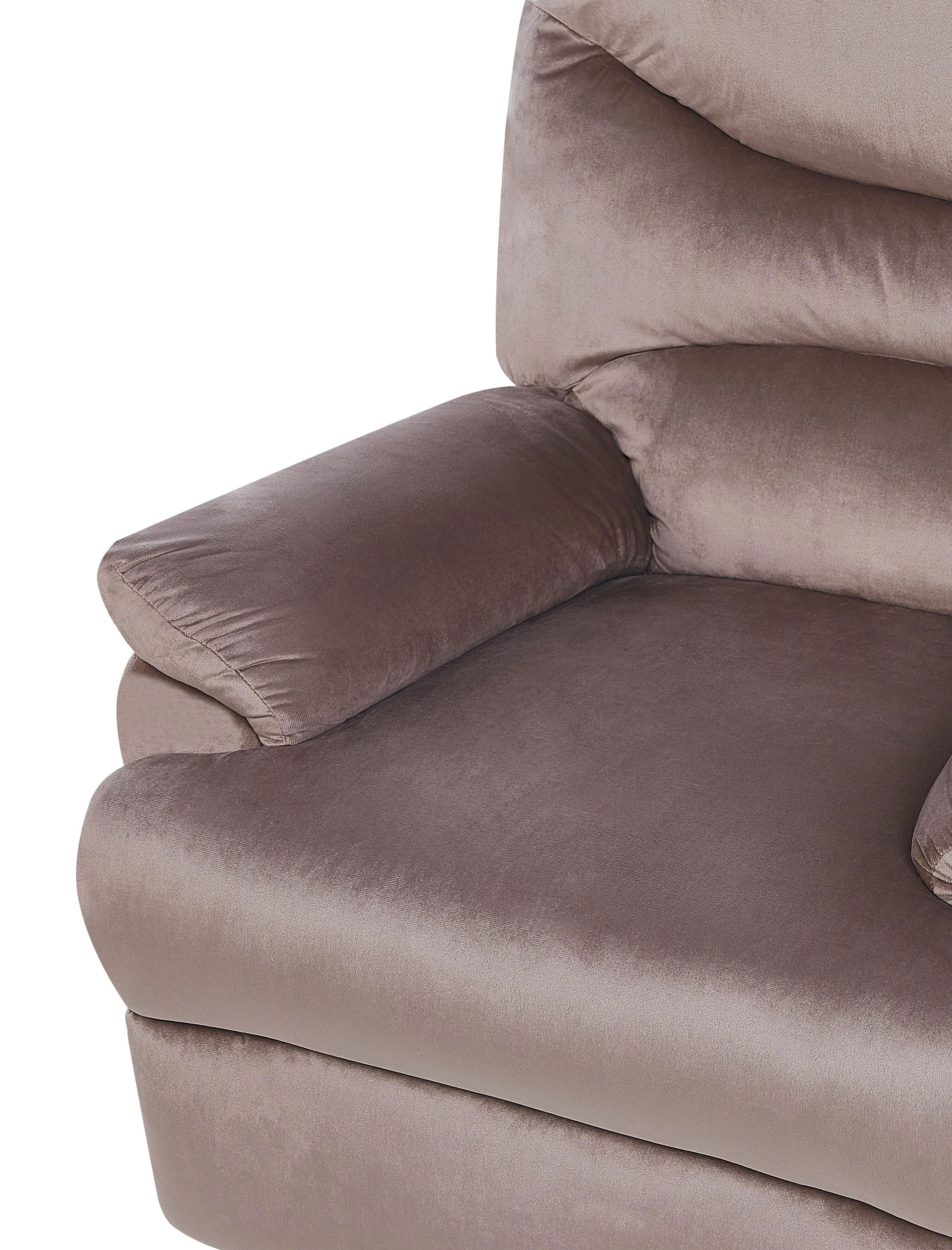 Relaxfauteuil ESLOV inclusief voetensteun Fluweel Beige Taupe