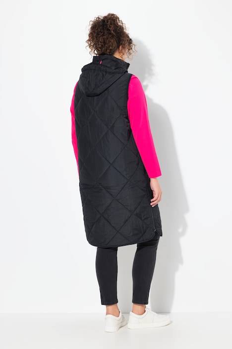 Steppweste, Stehkragen, Kapuze abnehmbar, 2-Wege-Zipper