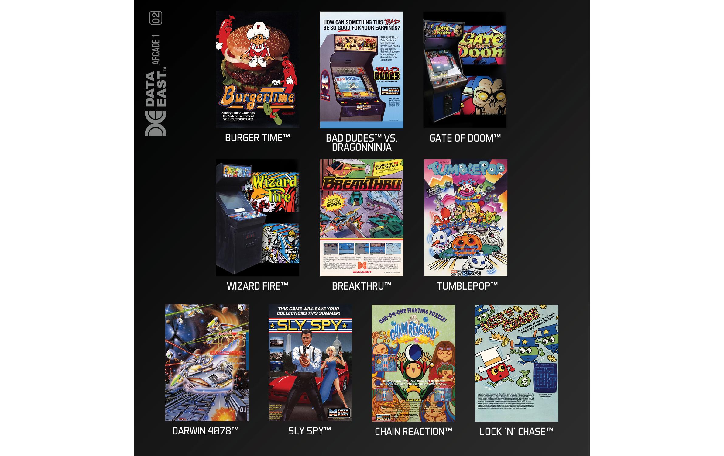 Evercade Data East Arcade Cartridge 1Nostalgische Retro-Spiele