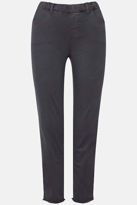 7/8-Slimhose, schmale Passform, 4-Pocket, Fransensaum, mit recyceltem Polyester
