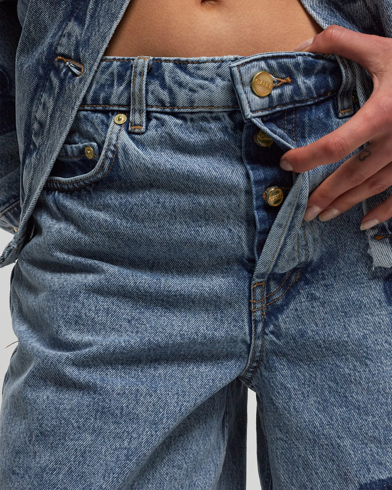 Ganni Patch Denim Shorts