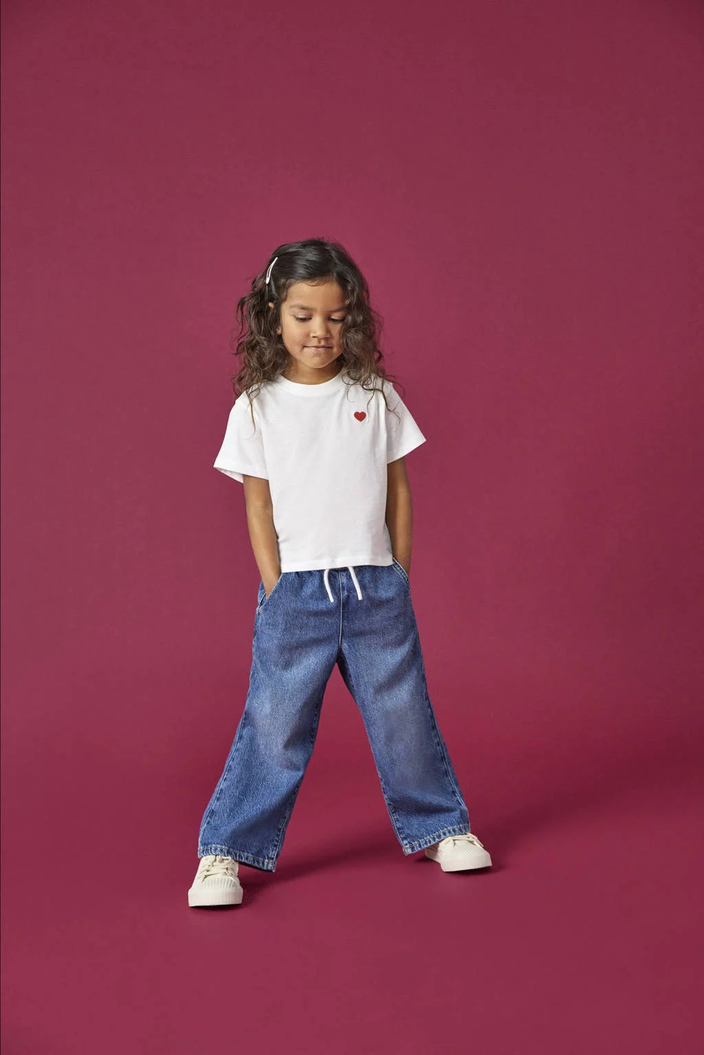 KIDS ONLY MINI wide leg jeans medium blue denim