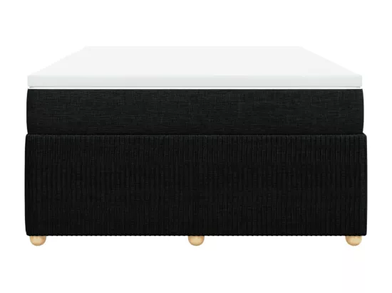 Sommier à lattes de lit avec matelas Noir 140x190 cm Tissu