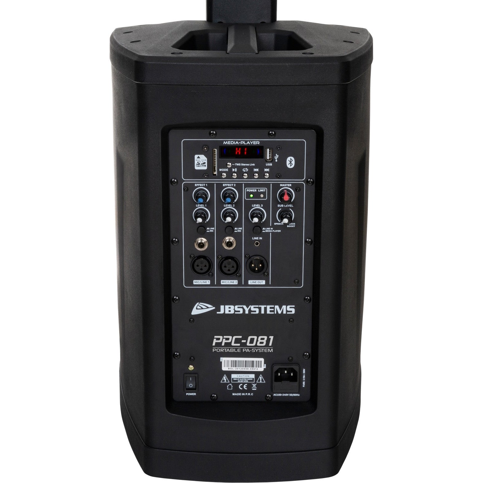 JB systems PPC-081 kolomluidsprekersysteem met interne mediaspeler
