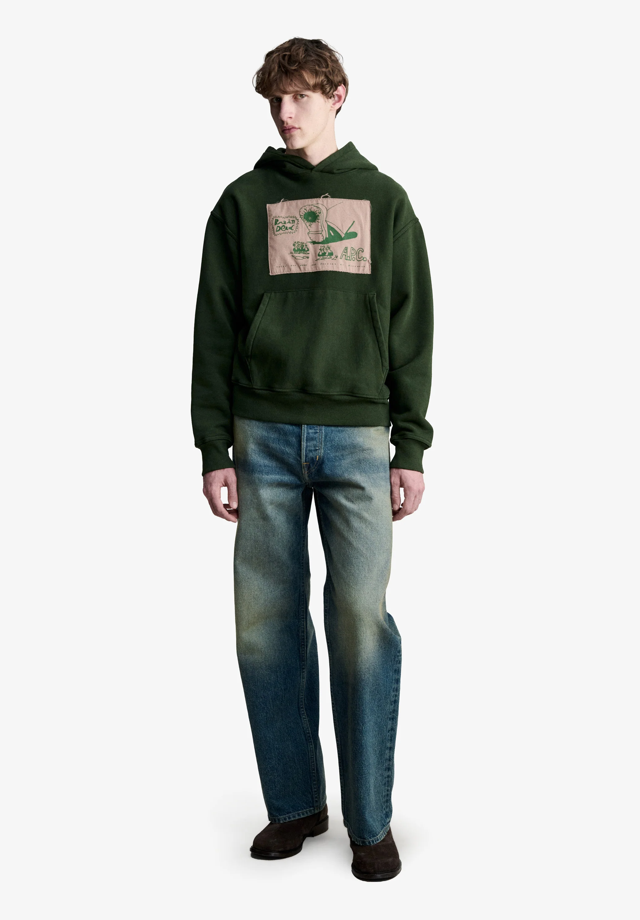 hoodie APC x BRAINDEAD 2 - Gris fonce