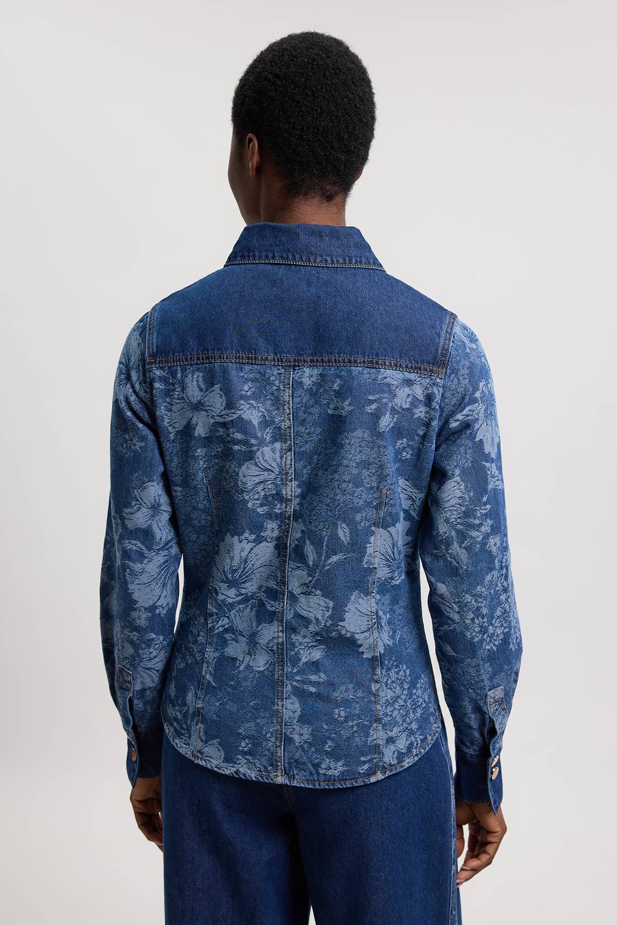 KarenMillen Jean Petite Taille Jambe Large En Denim Avec Contraste Jacquard