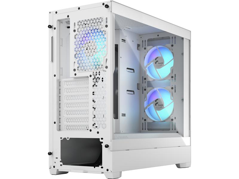 Fractal Design PC-Gehäuse Pop Air RGB TG Weiss Stylischer Gaming-Mid-Tower mit Sichtfenster und RGB-Lüfter