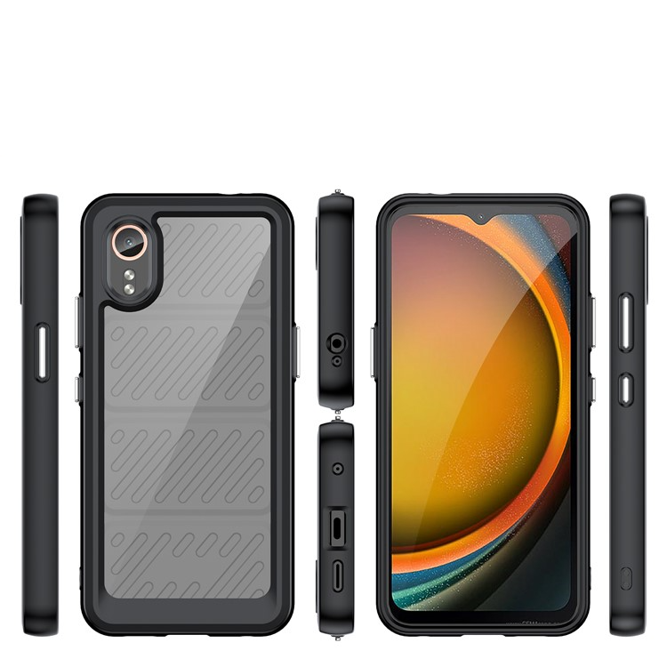 Samsung Galaxy Xcover 7 Hybrid Hülle TPU Bumper Acryl Rückseite - Transparent / Schwarz