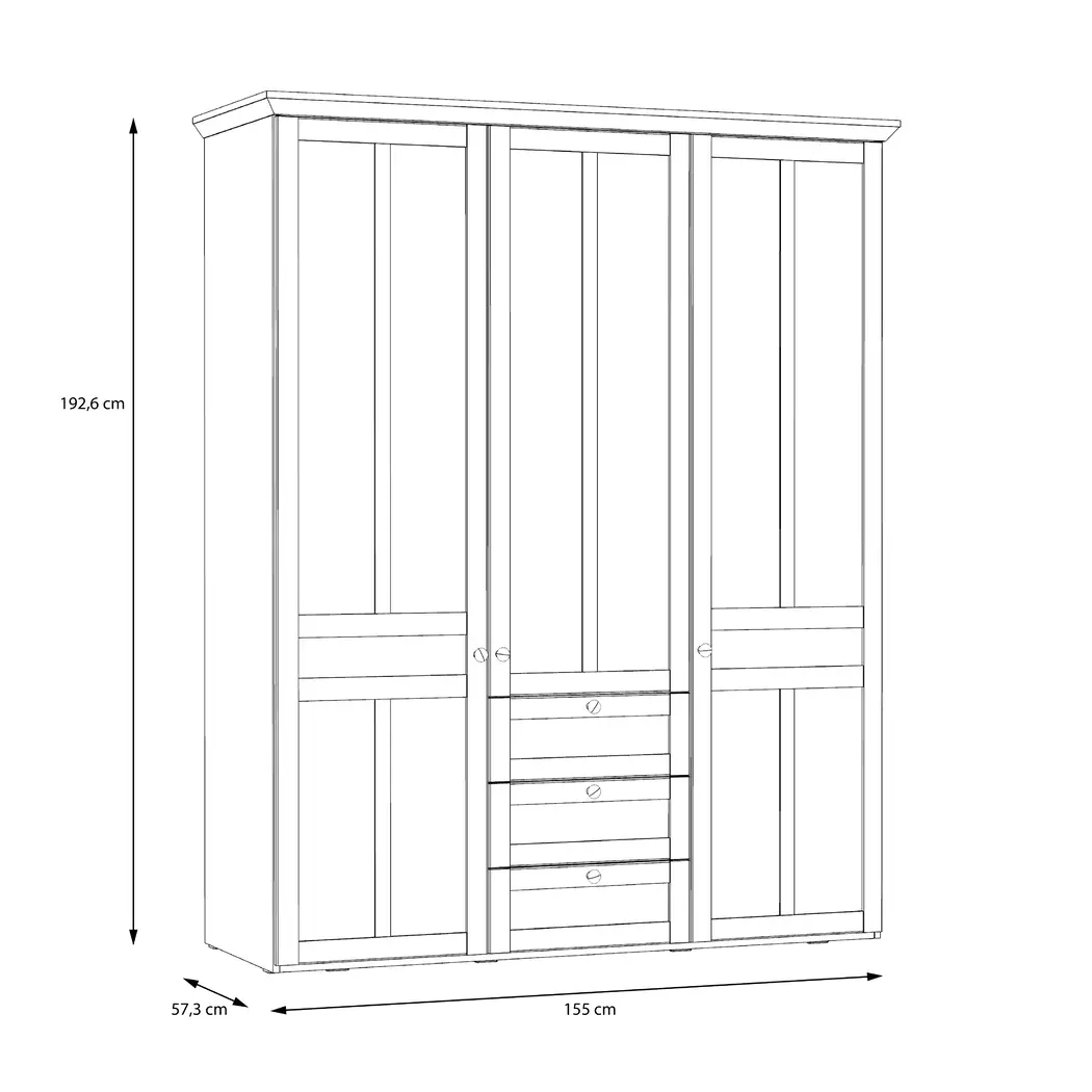 Kleiderschrank Iloppa SZ 155 x 193 cm