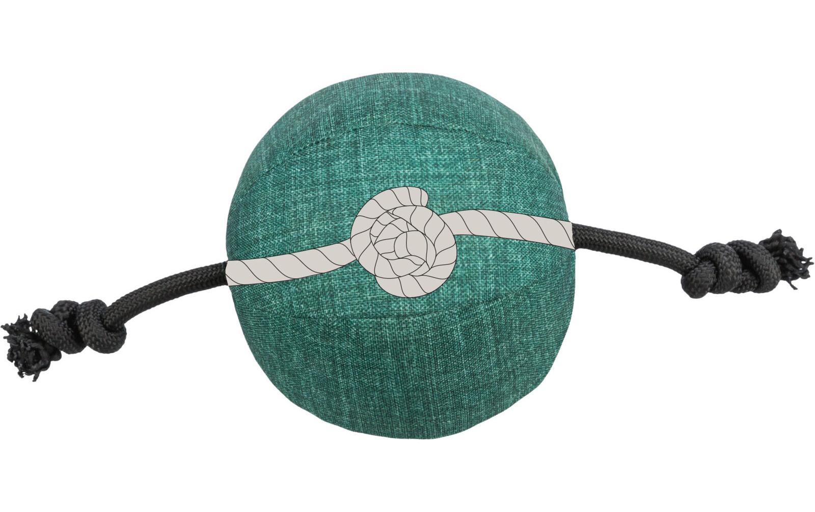 Hunde-Spielzeug Ball mit Tau CityStyle, ø 14 × 34 cm, GrünSpielball
