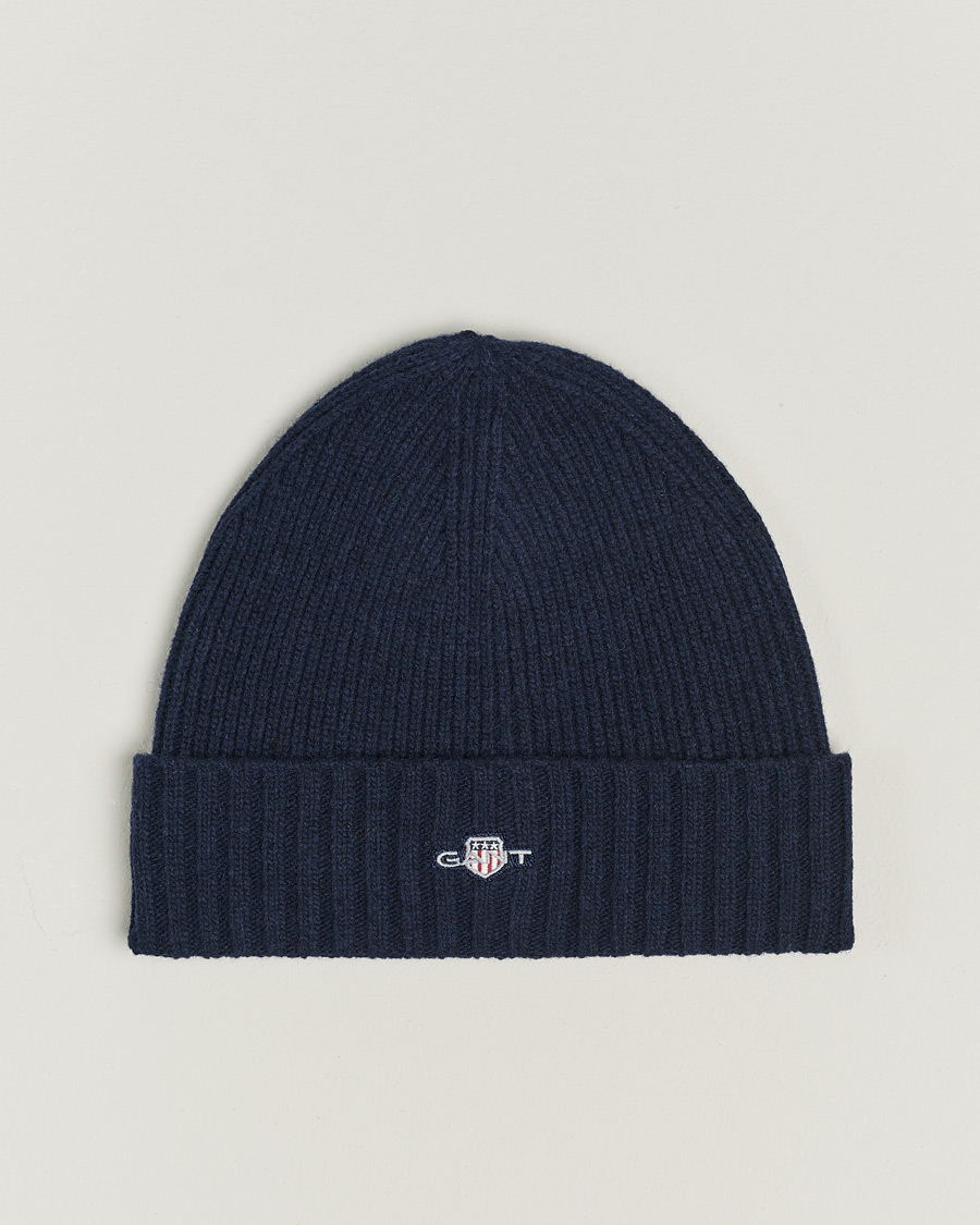GANT Wool Lined Beanie Marine