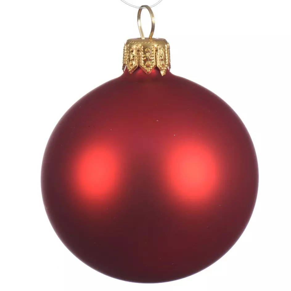 Lot de 6 boules de Noël en verre (D80 mm) Arctique mates Rouge