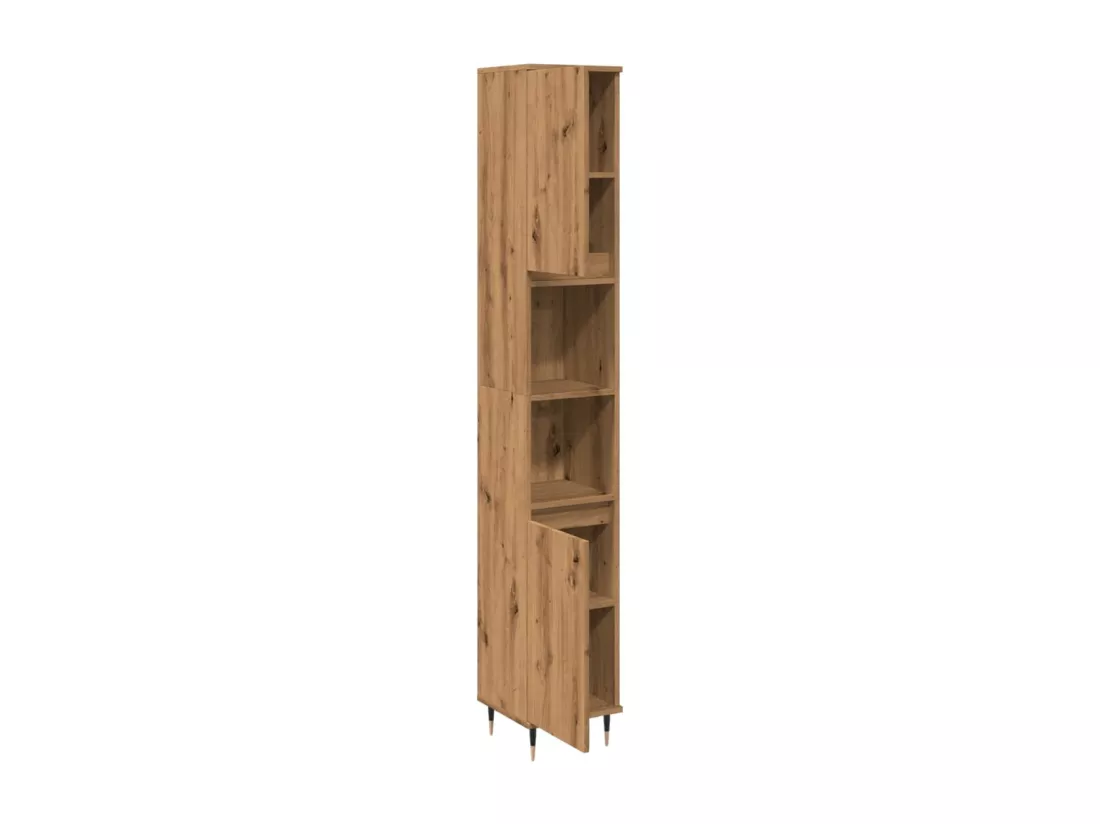Armoire de salle de bain chêne artisanal 30x30x190 cm