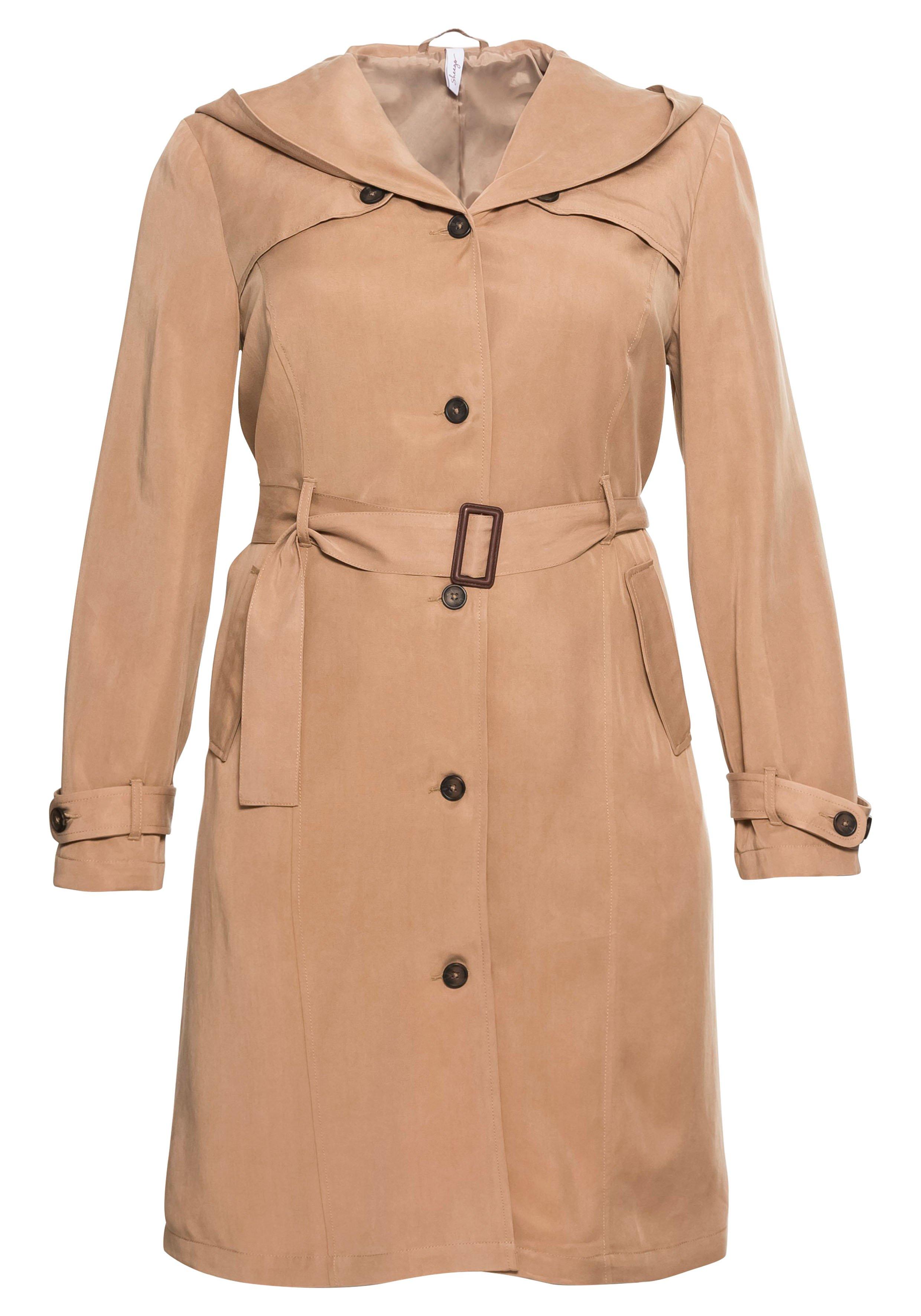 Trenchcoat mit Kapuze, aus TENCEL™ Lyocell
