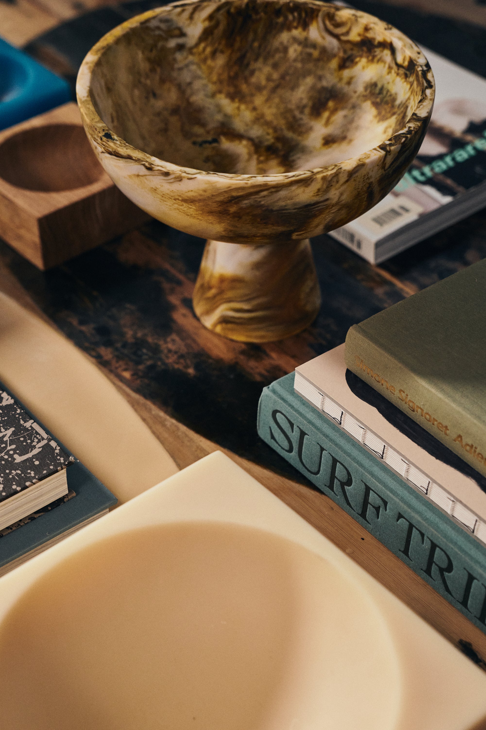 HKliving Marbled Serveerschaal - Ochre