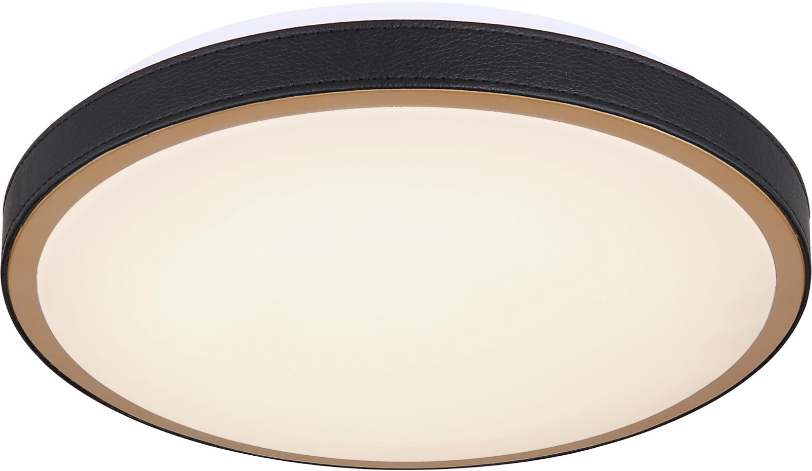 LED-Deckenleuchte -schwarz-weiß-messingfarben - Ø 30 cm