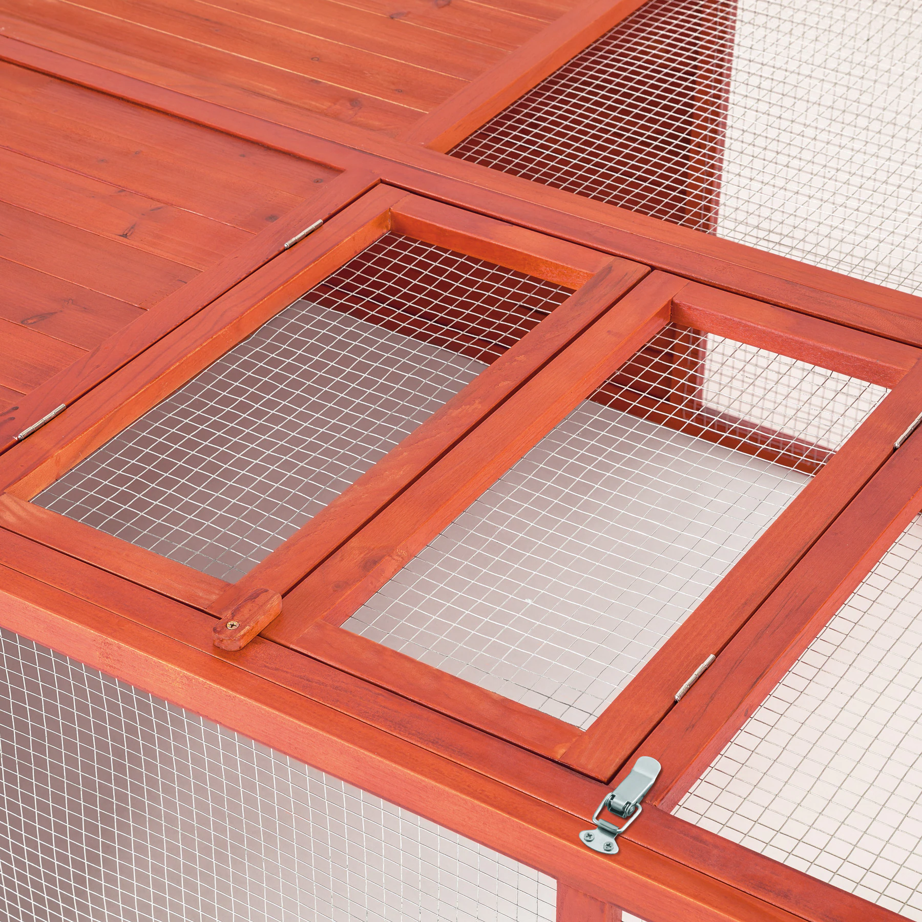 tectake® Hasenstall, aus Holz, faltbar, 159 x 109 x 55 cm