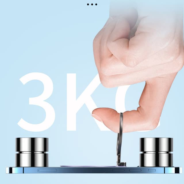 Magnetisk telefonstativ med dobbelte ringe til iPhone 12/13/14/15-serien Sort