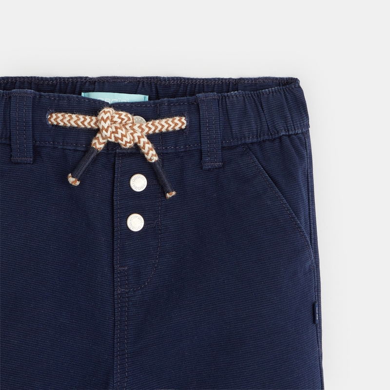 Pantalon regular coton fantaisie bleu bébé garçon