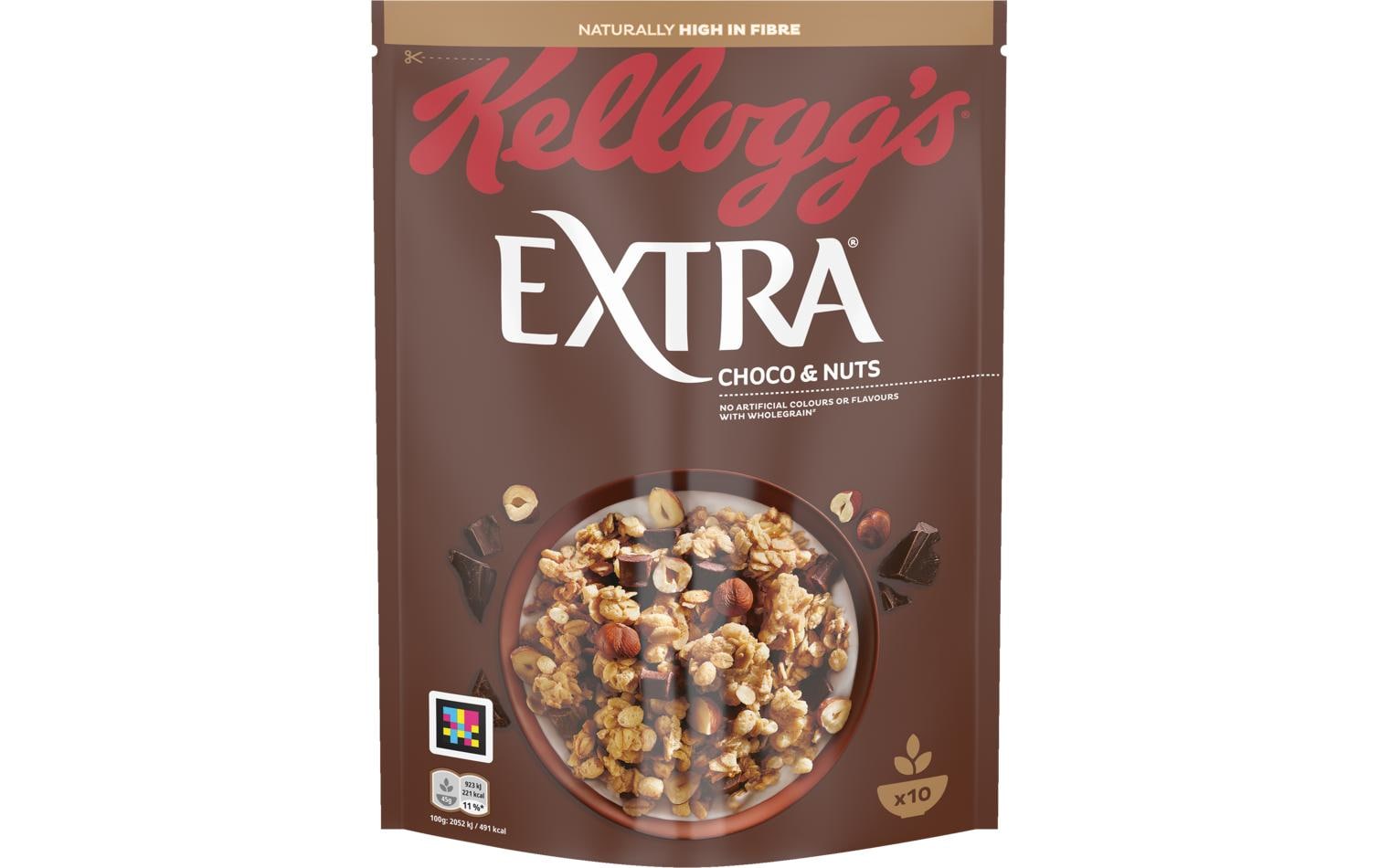 Müesli Extra Choco & Nuts 450 gFeiner Müeslimix mit Haferflocken, Schokolade und Nüssen