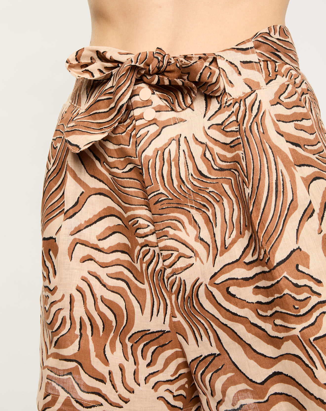 Scotch & Soda Short 100% Lin print corail marron