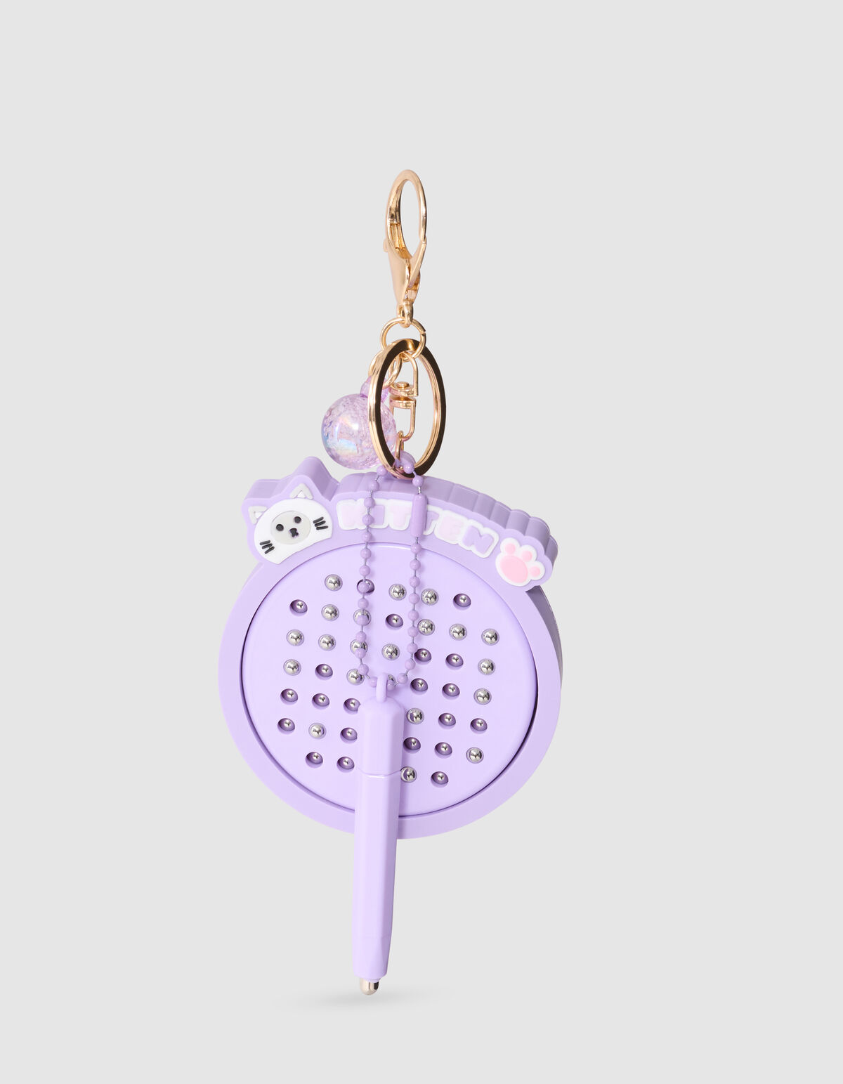 Kitten Bal Sleutelhanger Paars