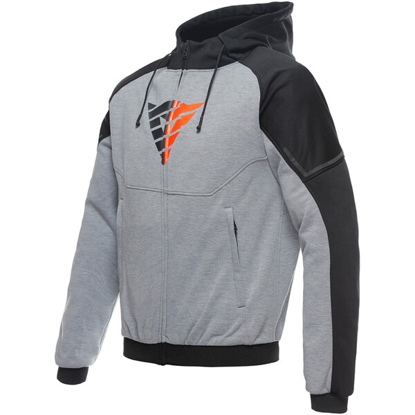 Dainese - Sweat Daemon-x Safety Full Zip Gris / Noir / Rouge fluo