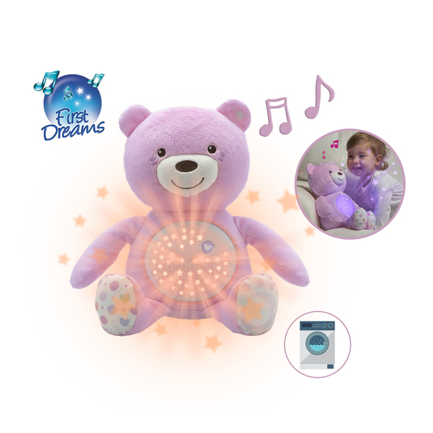 Ourson projecteur Baby Bear Rose FIRST DREAMS - CHICCO