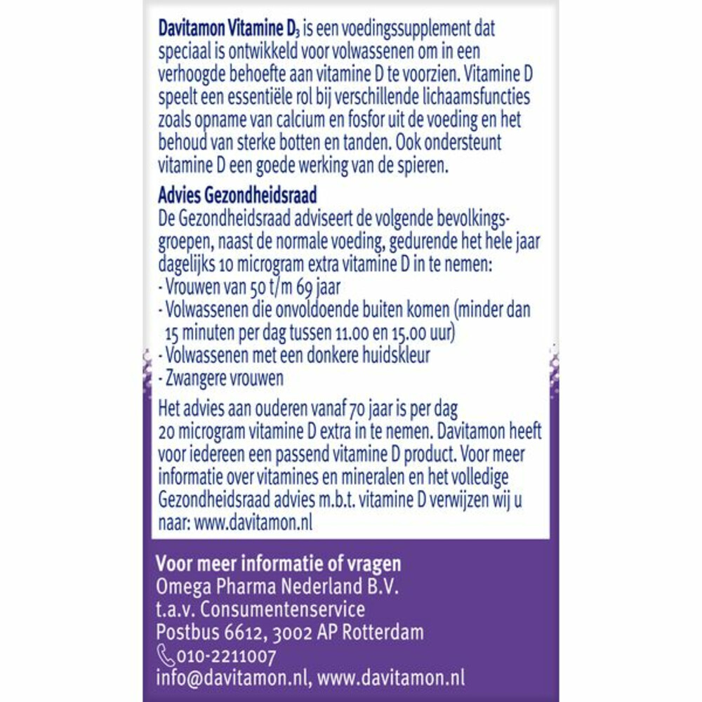 2x Davitamon Vitamine D Volwassenen75 smelttabletten