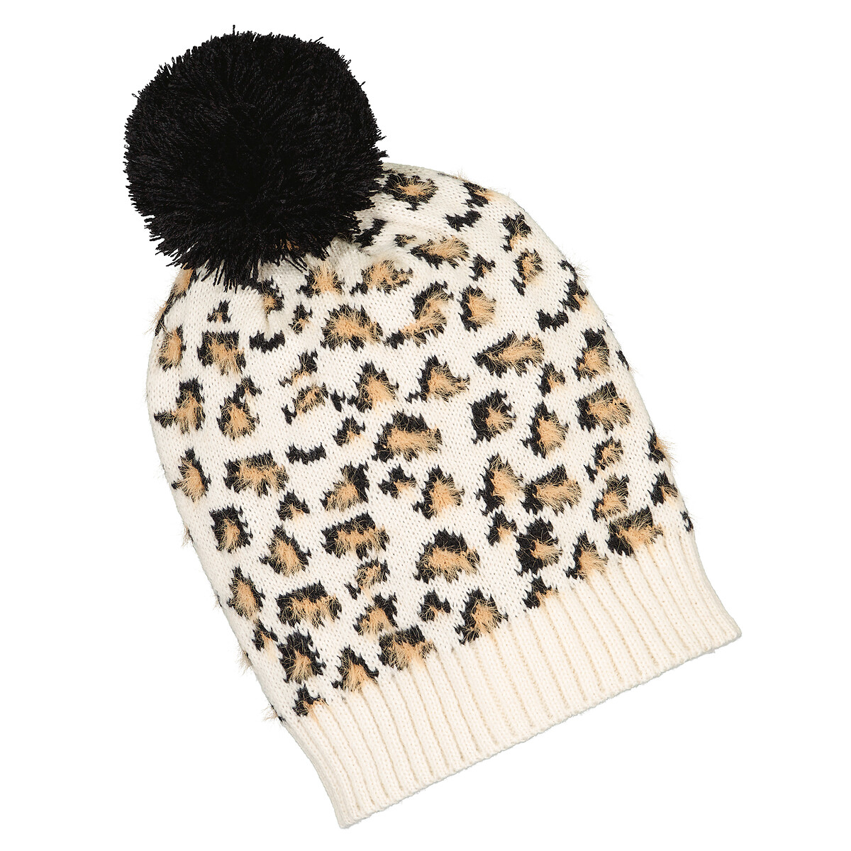 COLEÇÕES LA REDOUTE<br>Chapéu com pompom, estampa de leopardo