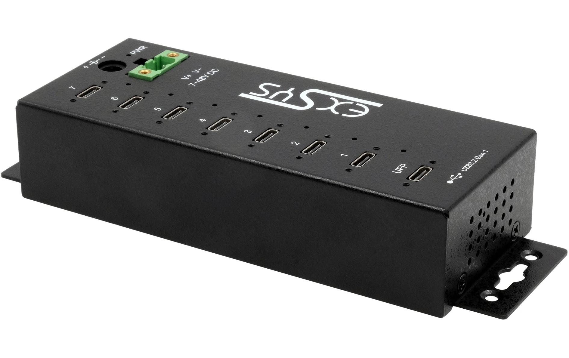 USB-Hub Managed USB 3.2 Gen 1 Hub 7-Port<br>Managed 7-Port USB-C 3.2 Gen 1 Metall HUB mit 15KV EDS Überspannungsschutz