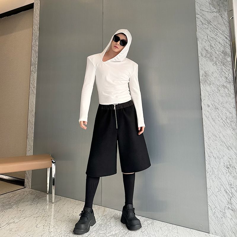 Freehop - Asymmetrisch T-shirt met lange mouwen en capuchon