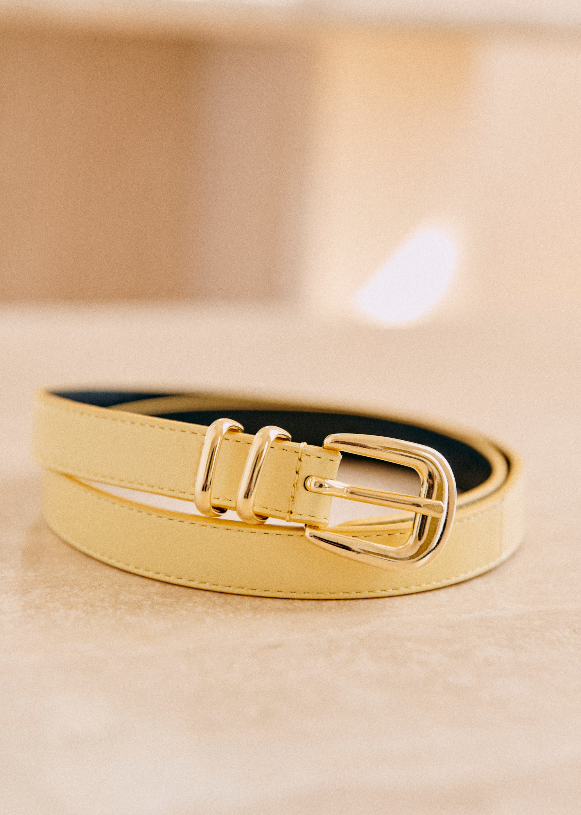 Ceinture Livie - Jaune lisse - E-SHOP/CEINTURES 5905888