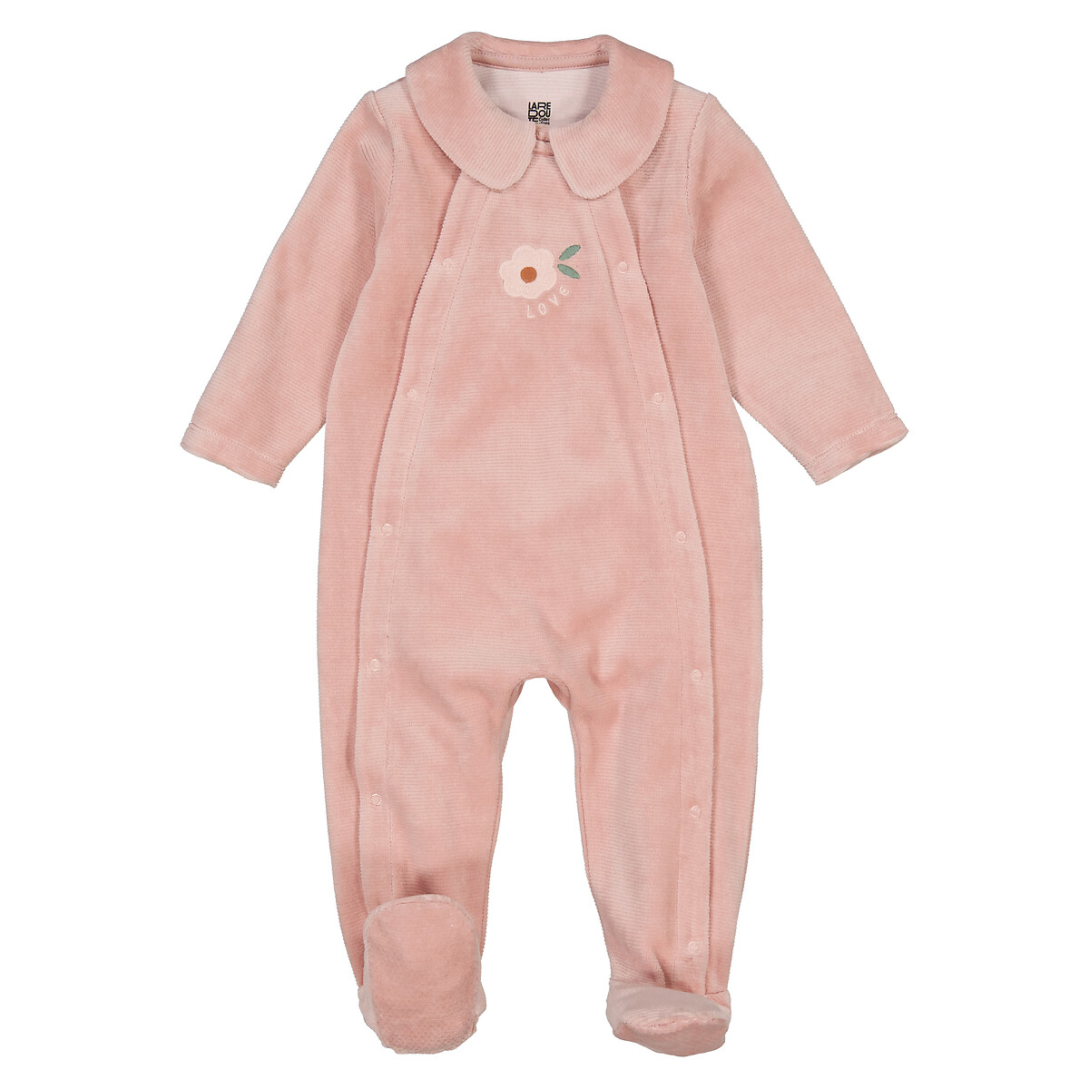 COLEÇÕES LA REDOUTE<br>Pijama com gola Claudine em veludo canelado