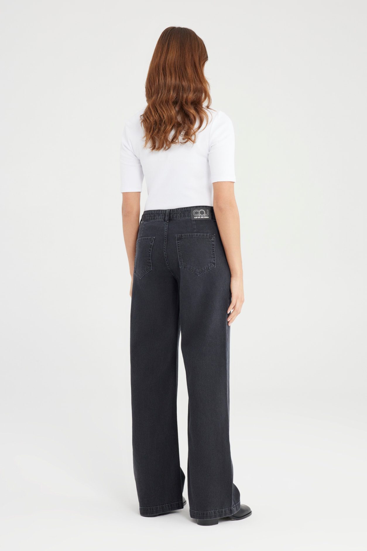 COJ Denim - Maxine Mid Waist Chino Jeans - Black Vintage