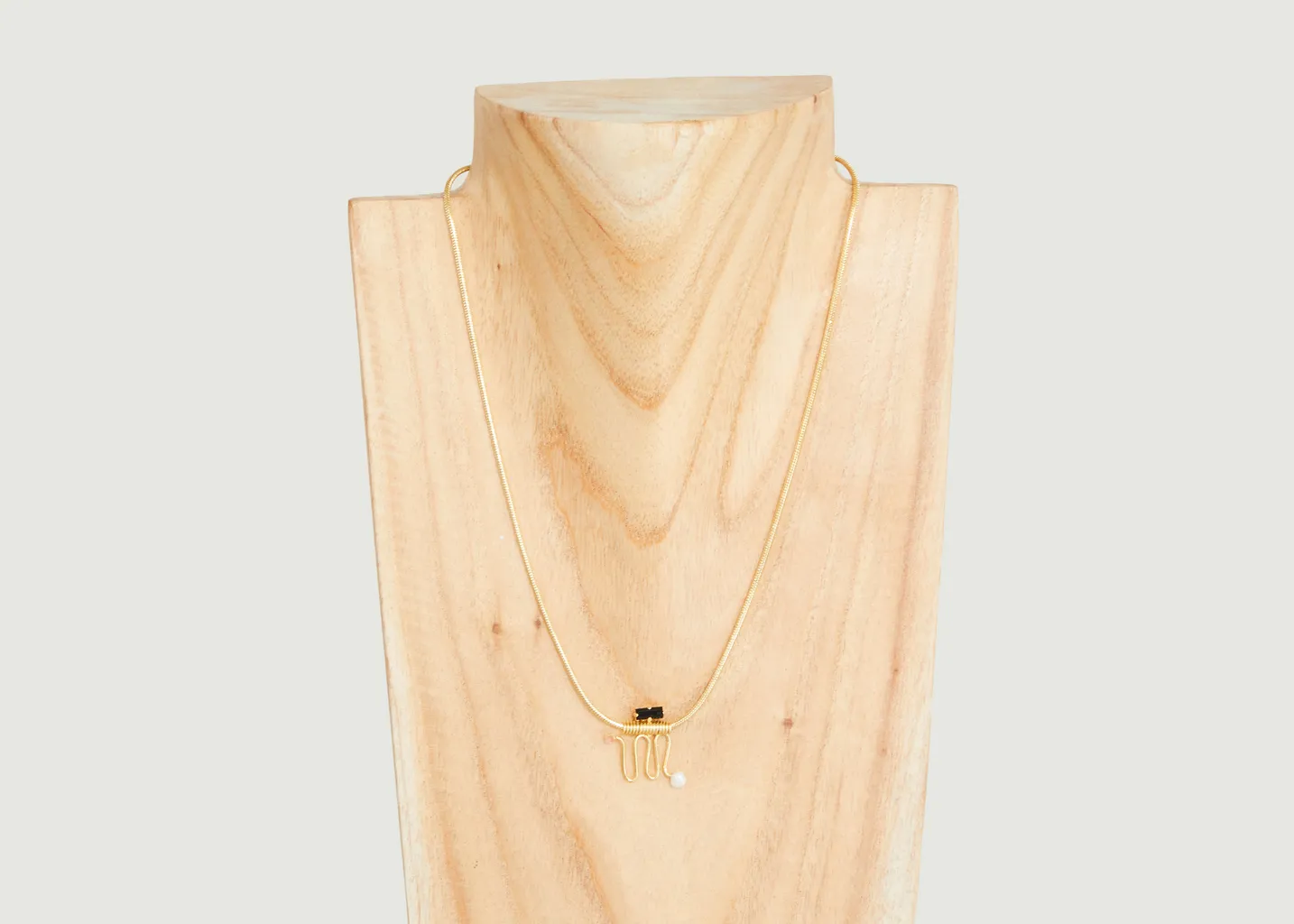 Collier Ettore Totem en laiton doré à l'or fin 24 carats Judith Benita